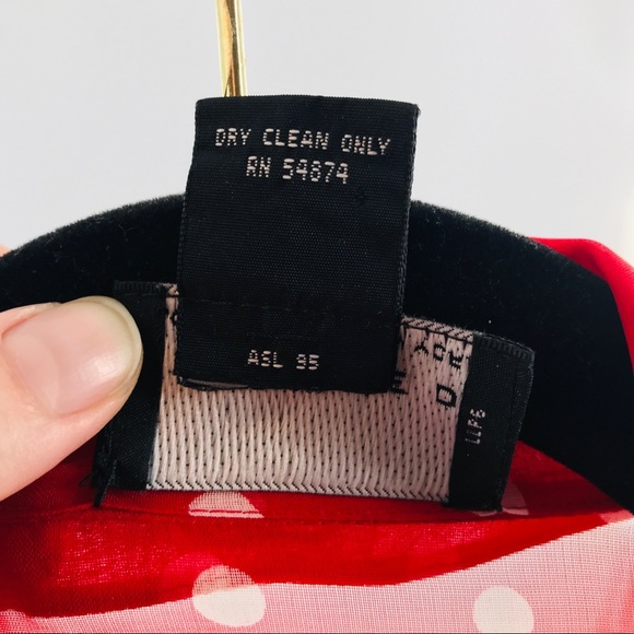 VTG The Limited Red Polka Dot Sheer Tie Waist Top - Picture 6 of 7